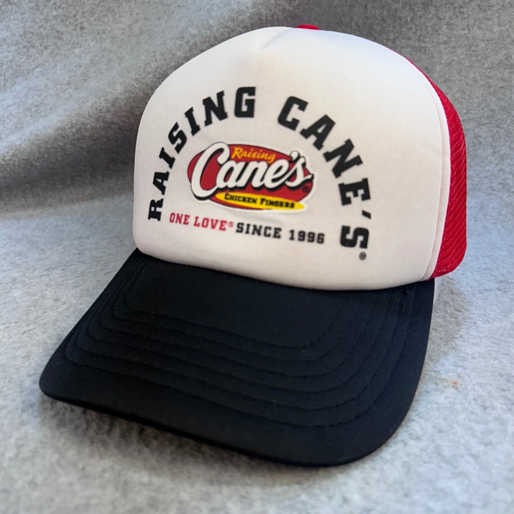 Raising Cane's One Love Unisex Red White Raising Cane's Trucker Hat Snapback OS